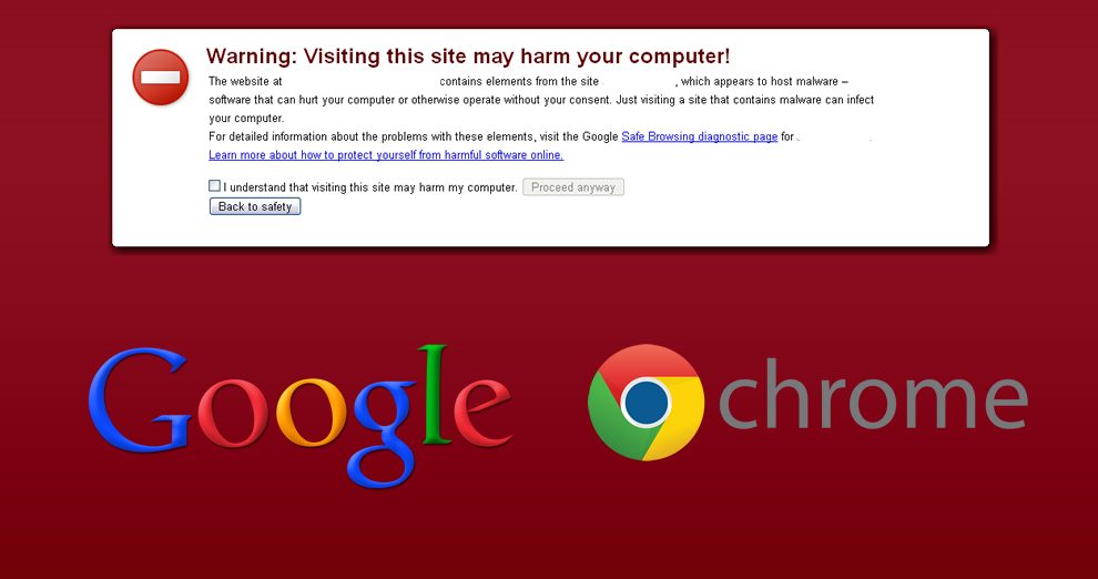 This site may harm your computer Google warning