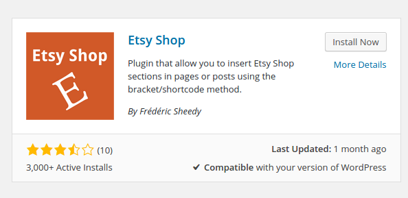 etsy install now
