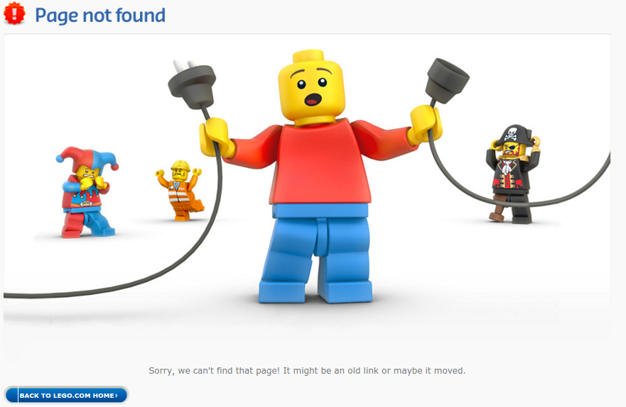 404 page for Lego Website