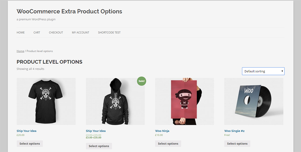 WooCommerce Extra Product Options