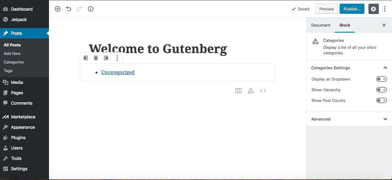 Gutenberg categories