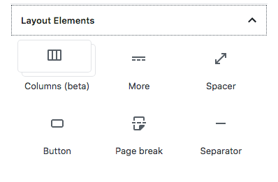Gutenberg layout elements